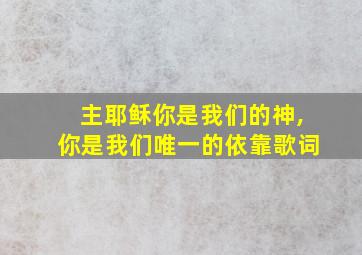 主耶稣你是我们的神,你是我们唯一的依靠歌词