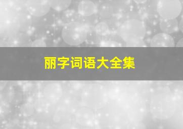 丽字词语大全集