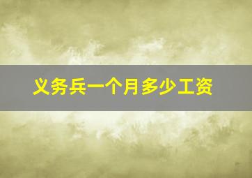 义务兵一个月多少工资