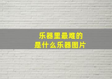 乐器里最难的是什么乐器图片