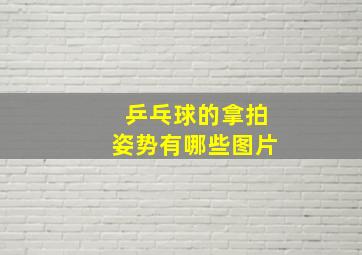 乒乓球的拿拍姿势有哪些图片