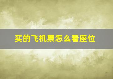 买的飞机票怎么看座位