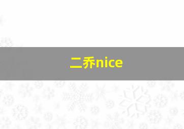 二乔nice