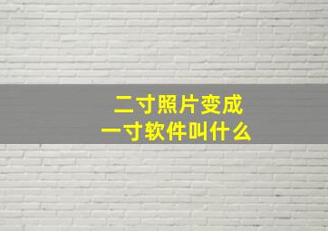 二寸照片变成一寸软件叫什么