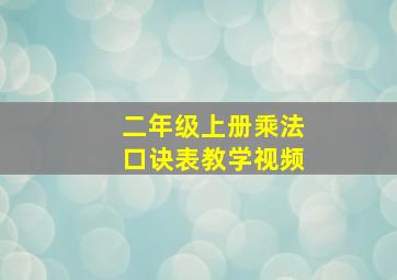 二年级上册乘法口诀表教学视频