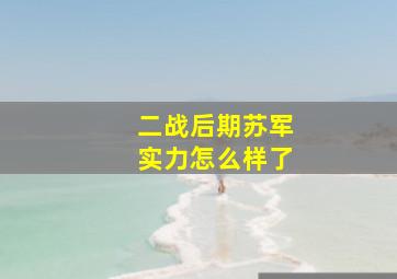 二战后期苏军实力怎么样了