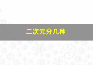 二次元分几种