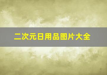 二次元日用品图片大全