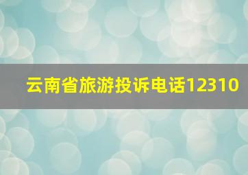 云南省旅游投诉电话12310