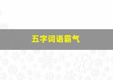 五字词语霸气