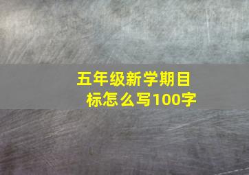 五年级新学期目标怎么写100字