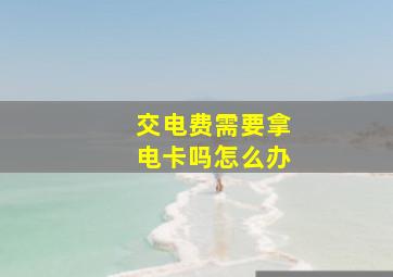 交电费需要拿电卡吗怎么办