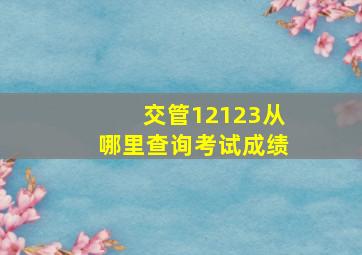 交管12123从哪里查询考试成绩