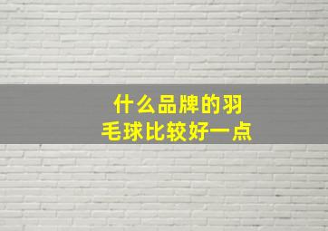 什么品牌的羽毛球比较好一点