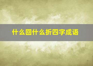 什么回什么折四字成语