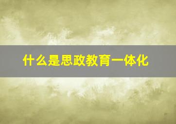 什么是思政教育一体化