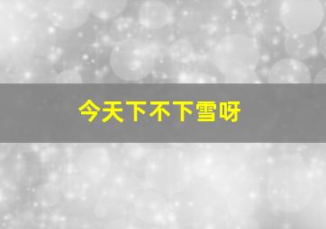 今天下不下雪呀