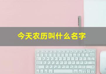 今天农历叫什么名字