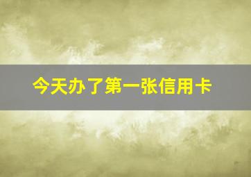 今天办了第一张信用卡