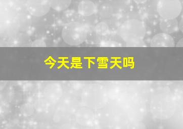 今天是下雪天吗