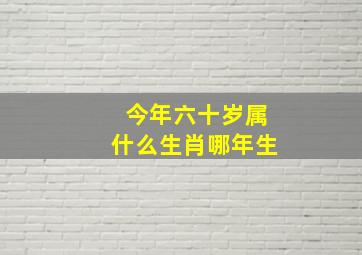 今年六十岁属什么生肖哪年生