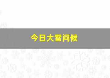 今日大雪问候