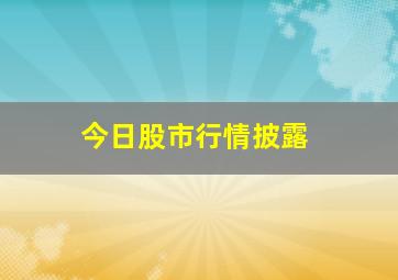 今日股市行情披露