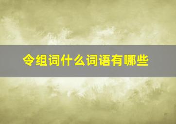 令组词什么词语有哪些