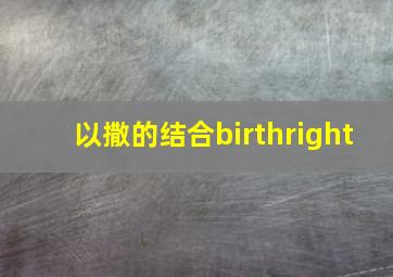 以撒的结合birthright