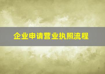 企业申请营业执照流程