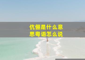 伉俪是什么意思粤语怎么说