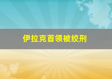 伊拉克首领被绞刑