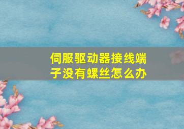 伺服驱动器接线端子没有螺丝怎么办