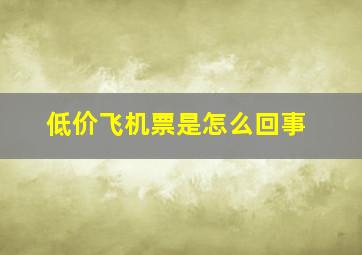 低价飞机票是怎么回事