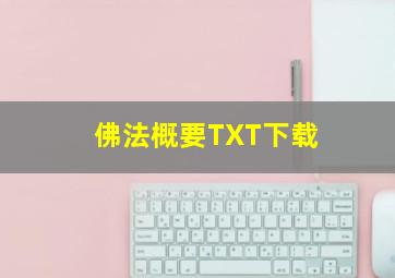 佛法概要TXT下载