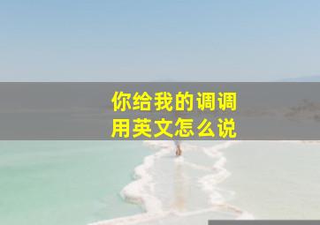 你给我的调调用英文怎么说