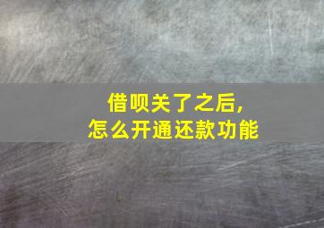 借呗关了之后,怎么开通还款功能