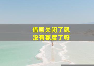 借呗关闭了就没有额度了呀