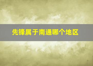 先锋属于南通哪个地区