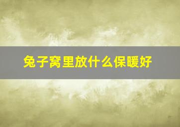 兔子窝里放什么保暖好