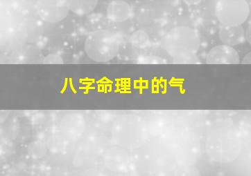 八字命理中的气