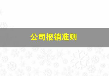 公司报销准则