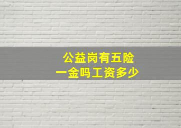 公益岗有五险一金吗工资多少