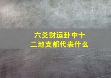 六爻财运卦中十二地支都代表什么