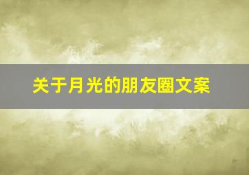 关于月光的朋友圈文案