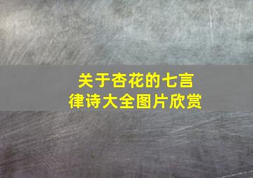 关于杏花的七言律诗大全图片欣赏