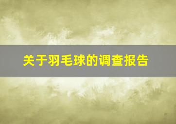 关于羽毛球的调查报告