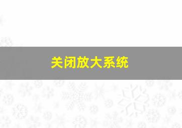 关闭放大系统