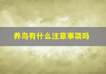 养鸟有什么注意事项吗