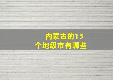 内蒙古的13个地级市有哪些